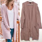 a.n.a Long Sleeve Duster Cardigan Sweater Mauve Pink Purple Open Front Winter M Photo 1