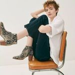 Madewell NEW The Rosie Ankle Boot Moonstone Snake Embossed Leather Size 8 Photo 4