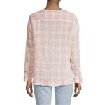 Beach Lunch Lounge Womens Mia Pucker Plaid Round Neck Tunic Top Size Small Photo 1