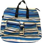 Tommy Bahama Travel Cooler Soft Fold~Up Striped Blue Green Tan Beach Party 20X17 Photo 0