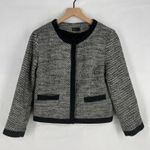 Black & White Stile Benetton Blazer Womens S Black White Tweed Casual Office Work Snap Front Photo 0