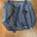 Thirty One Take Two Tote Backpack Navy Dancing Dot Embroidered "M" Diaper Bag Blue Photo 7
