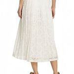 $ 458 NWOT See by Chloe Eyelet Lasercut Pleated Midi Skirt White Size 40/ US 6 Photo 1