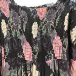 Nicholas Black Floral Silk Square Neck Smocked Maxi Dress Size 0 Photo 8