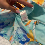 Xhilaration  TROPICAL SCOOP BACK HIGH HIP ONE PIECE FLORAL SWIMSUIT, BLUE… Photo 12