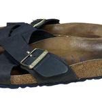 Birkenstock  Sienna Navy Blue Leather Slides Sandals Size EU 39 US 8-8.5 Narrow Photo 0