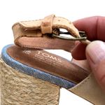 Toms Like New  Leather Poppy Heeled Sandals Size 8 1/2 Photo 6