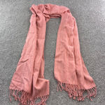 Abercrombie & Fitch Peach Striped Scarf Fringe Womens Cozy Wool Blend Casual Photo 0