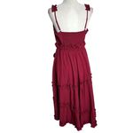 Scarlet Darkness Ruffled Midi Dress Large Red Sleeveless Goth Renaissance NEW Photo 3