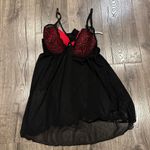 Daisy Fuentes Negligie Black Red Sexy Sheer Lace Size L Babydoll Fairy Nightgown Photo 4