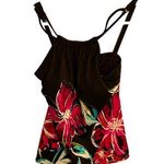 Maxine of Hollywood Tankini Top Black Pink Floral Photo 0