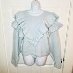 Lost + Wander Stay Humble Sweater Exaggerated Ruffle Baby Blue M / L NWT Photo 4