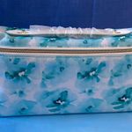 Estée Lauder  Teal and White Floral Cosmetics Bag Photo 0