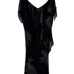 Eva Blue Dress Junior 10 Black Beaded Floral Y2K Witchy Boho Cocktail Party Club Photo 0