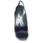 Donald Pliner Black Gator Patent Leather Shoe Open Toe Platform NWT New $265 Size 10 Photo 4