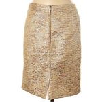 Willi Smith NEW METALLIC GOLD SHIMMER JACQUARD WOVEN LINED PENCIL SKIRT 6 Photo 1