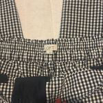 Loft Ann Taylor  Gingham Black and White Wide Leg Cotton Blend Ankle Pants Large Photo 8