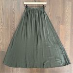 NWT Made in Italy Satin Silk Blend Maxi Skirt in Dusty Olive Green Medium Photo 6