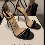Gucci ๐HP๐NIB Vernice Crystal Nero Stiletto Pump Photo 10