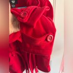 Miss Lili Red Hooded Belted Peacoat Women’s Size Large RN 57685 Photo 9