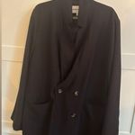Elizabeth and James  Black Long Oversized Blazer Size Large Minimalist Chic Photo 0
