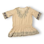 Twenty One Faith  Peasant Blouses Gathered‎ Waist Semi Sheer Embroidered Size 1X Photo 3