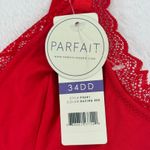 Parfait P5641 Racing Red Lace Trim Wireless Bra 34DD New with Tags Size undefined Photo 1