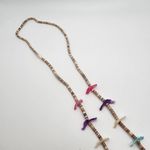 MOP Fetish Bird & Shell Heishi Beads Glasses Chain Blue Photo 3