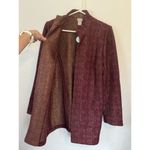 Chico's NEW  Womens Burgundy & Gold Structured Blazer Jacket‎ size small Workwear Photo 2