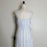 Lulus NWT  Adoring the Weekend White Blue Striped Wrap Midi Dress, Sz Medium Photo 9