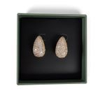 Jewels by Sunaina Narnia Stud Earrings Teardrop 14k Gold Plated CZ Micro Pave Photo 1