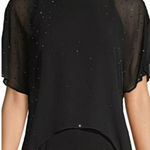 Trina Turk New  Black Kaizen Rhinestone Embellished Popover Black Jumpsuit Size 2 Photo 0