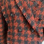 House of Harlow 1960 Tweed Houndstooth Cropped Blazer Rust Black Size M Chic Size M Photo 6