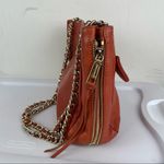 Rebecca Minkoff Swing Purse Double Chain Leather Burnt Orange Shoulder Bag Photo 5