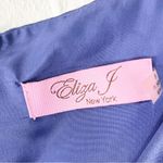 Eliza J Navy Pleated Skirt Jeweled Waist Draped Neckline Back Zipper Dress 8 Photo 2