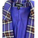 EXPRESS Purple Plaid Oversized Open Blazer – Size M, 3/4 Sleeve Photo 4