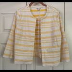 Cato  yellow and white cotton blend blazer. Size 12 Photo 0