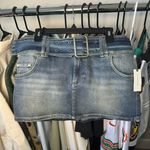 Anthropologie Pilcro Belted Denim Micro Skirt Photo 3