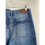 Madewell  Blue Denim Ripped Knee Raw Hem Distressed High Rise Boyfriend Jeans Photo 2