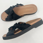 Vionic Womens Azalea Suede Ruffle Criss Cross Slide Sandals Size 8.5 Black Photo 0