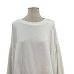 Free People  Trish Sweatshirt Cotton Cropped Balloon Sleeve White Size‎ Medium Photo 4