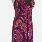 A Byer A. BYER Pink/ Brown Paisley Halter Dress Photo 0