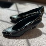 Vintage Italian Black Leather Studded Heels | 80s Minimal Chic Size 5.5 EU 35.5 Photo 7