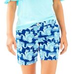 Lilly Pulitzer Women’s Jayne stretch blue elephant 7” shorts Size 2 Photo 4