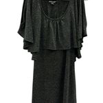 Volcom Second Trance Gray Split Sleeve Draped Cape Bodice Dress Womens Medium Photo 10