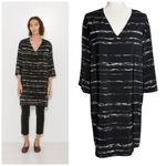 Vince 100% Silk Tunic Dress XS Black V-Neck Minimalist Quiet Luxury Oversized Photo 1