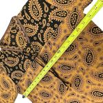 Paisley Print Cotton Band Collar Tapered Tunic Women’s Size Small Black Photo 3