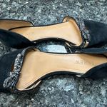 J.Crew Black Suede d'Orsay Flats with Silver Glitter Bow Women’s Size 9 Photo 6