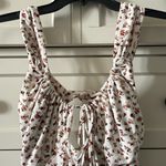 Urban Outfitters  Women’s White Ditsy Floral Ruched Cottagecore Ruffle Hem Dress Photo 1