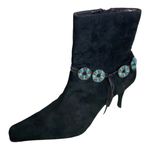 Bamboo #174  Black Suede Charm Boots Photo 0